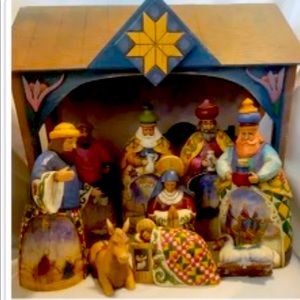 JIm Shore 10 piece nativity set in box